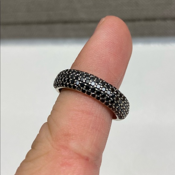Effy 1.2karat black diamond 14k white gold, sz 9